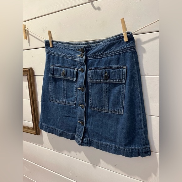 Denim Button-Front Mini Skirt - GAP size - Picture 4 of 5